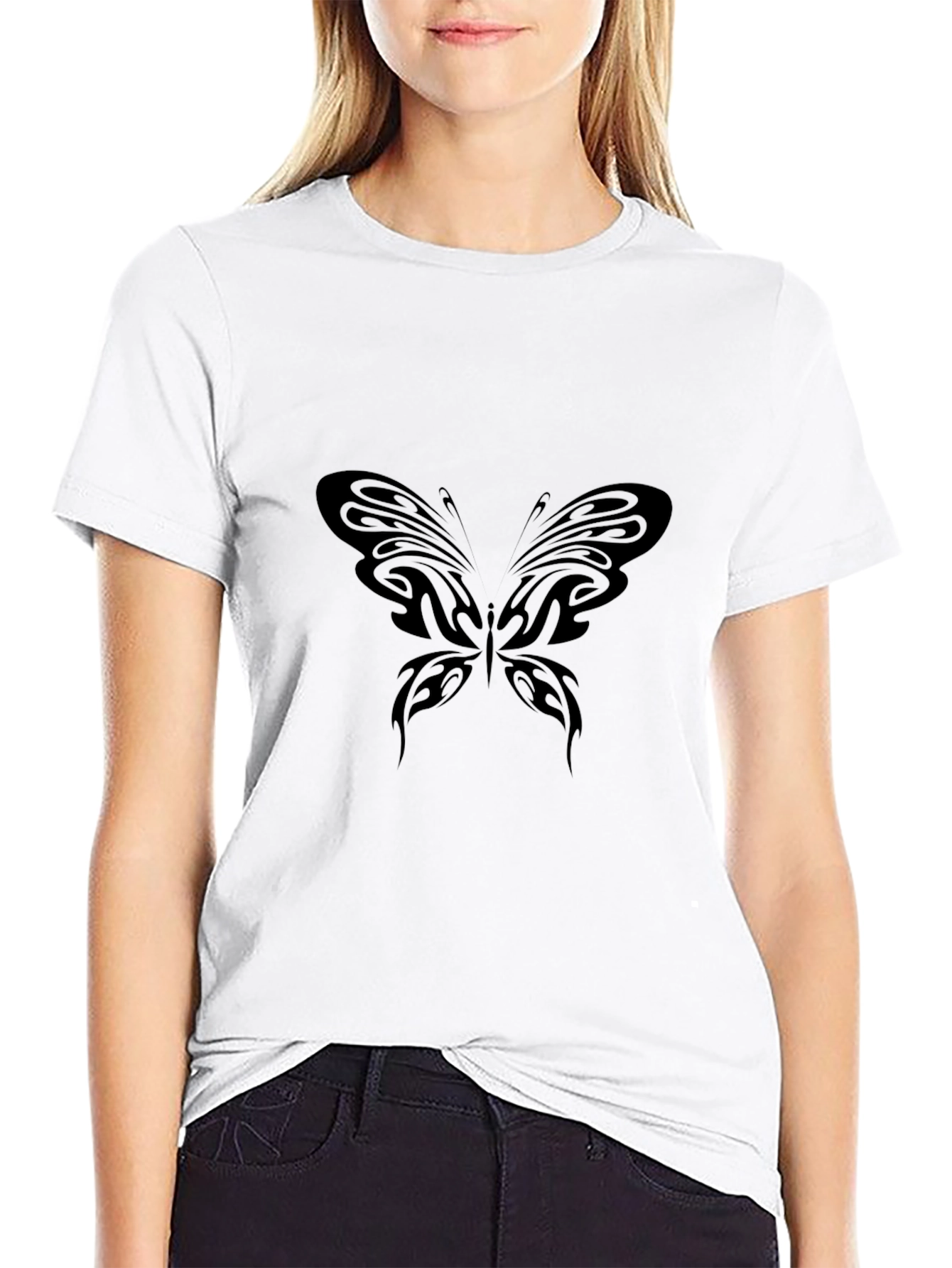 Black Butterfly Graphic Tee - Stylish Casual Wear