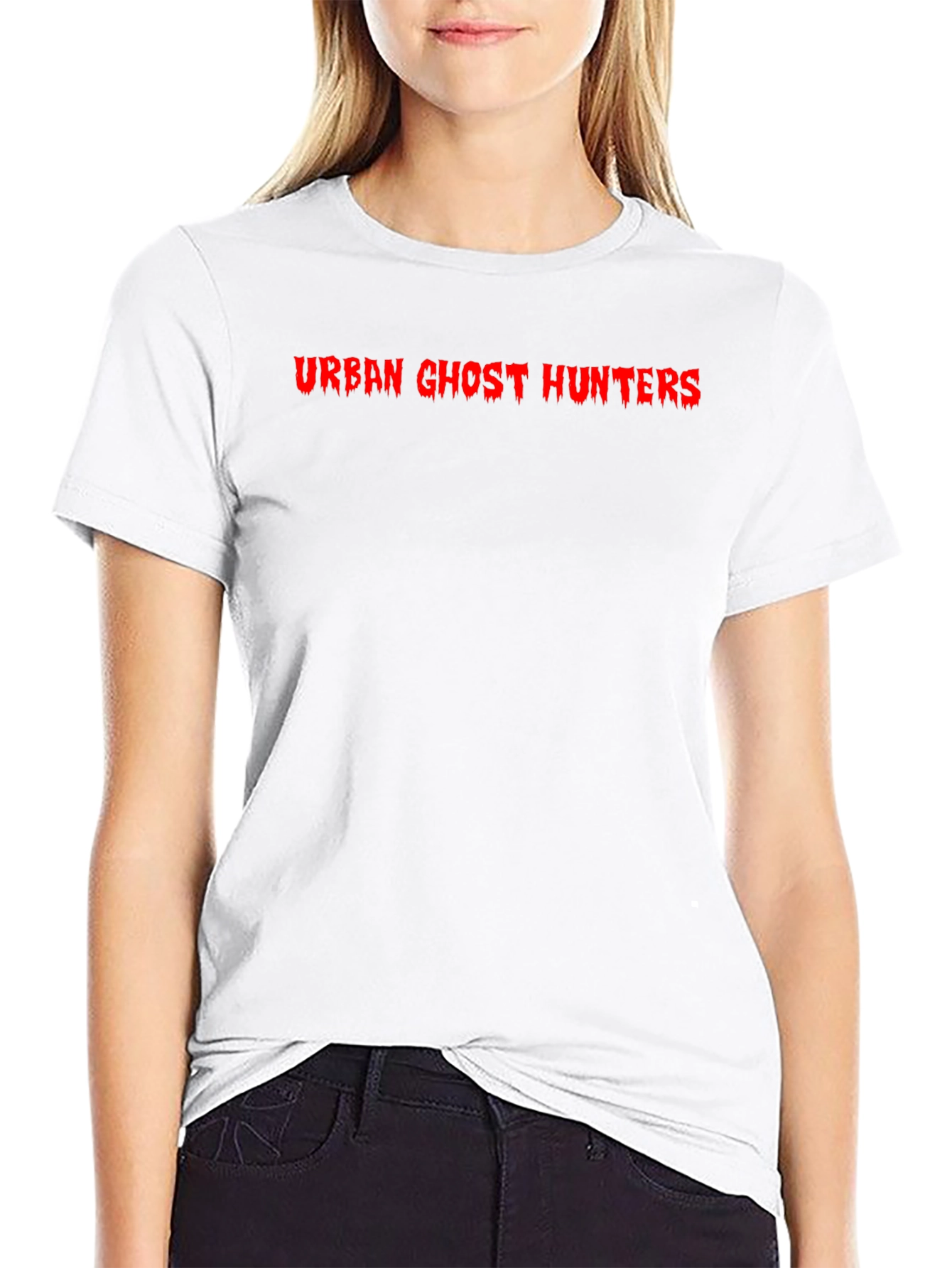 Urban Ghost Hunters Black T-Shirt - Red Graphic Print