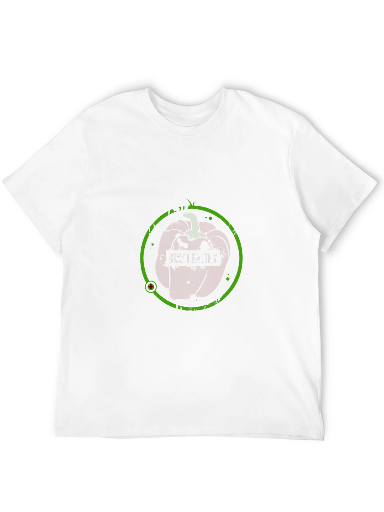 Stay Healthy Black T-Shirt - Apple Design