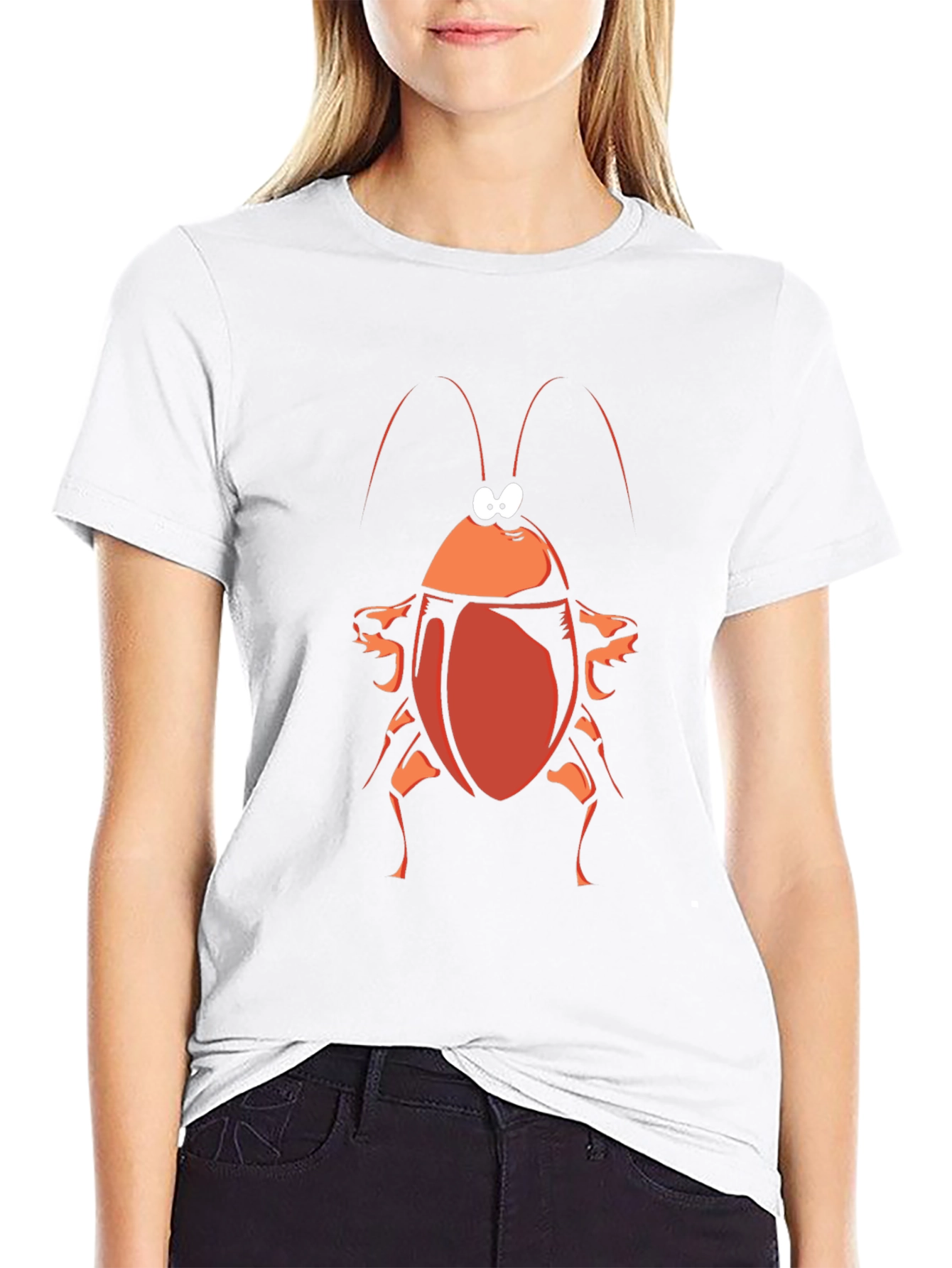 Cartoon Cockroach Graphic Tee - Black