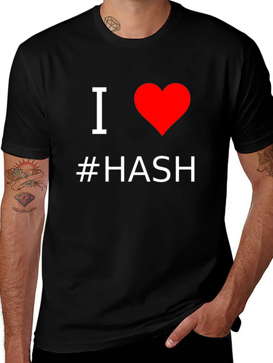 I Love #Hash T-Shirt - Black Cotton Graphic Tee