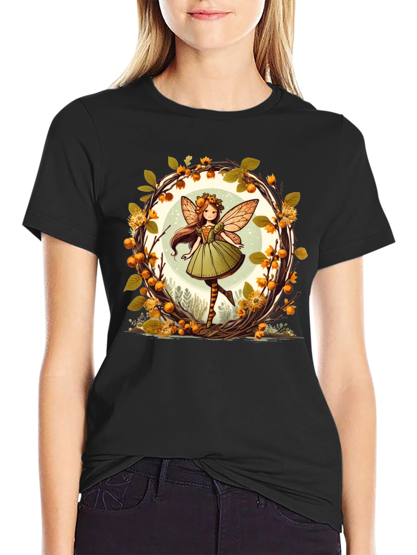 Autumn Fairy Graphic Tee - Whimsical Fall T-Shirt