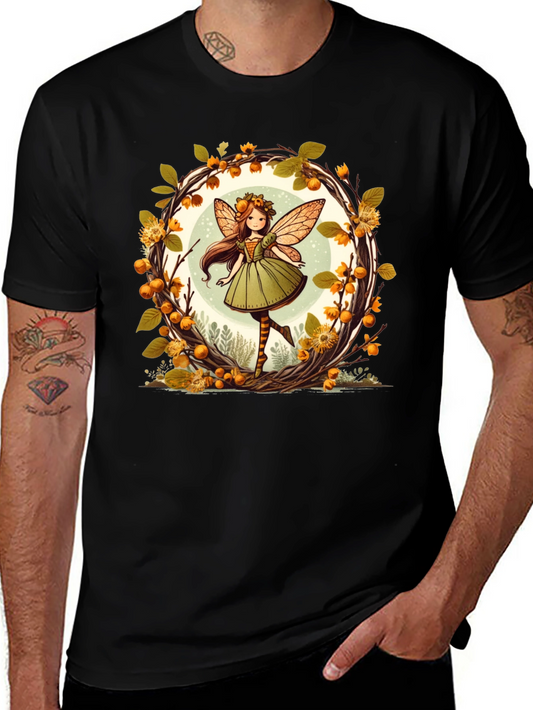 Autumn Fairy Graphic Tee - Whimsical Fall T-Shirt