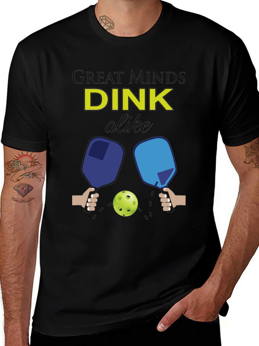 Funny Pickleball T-Shirt - Great Minds DINK Alike