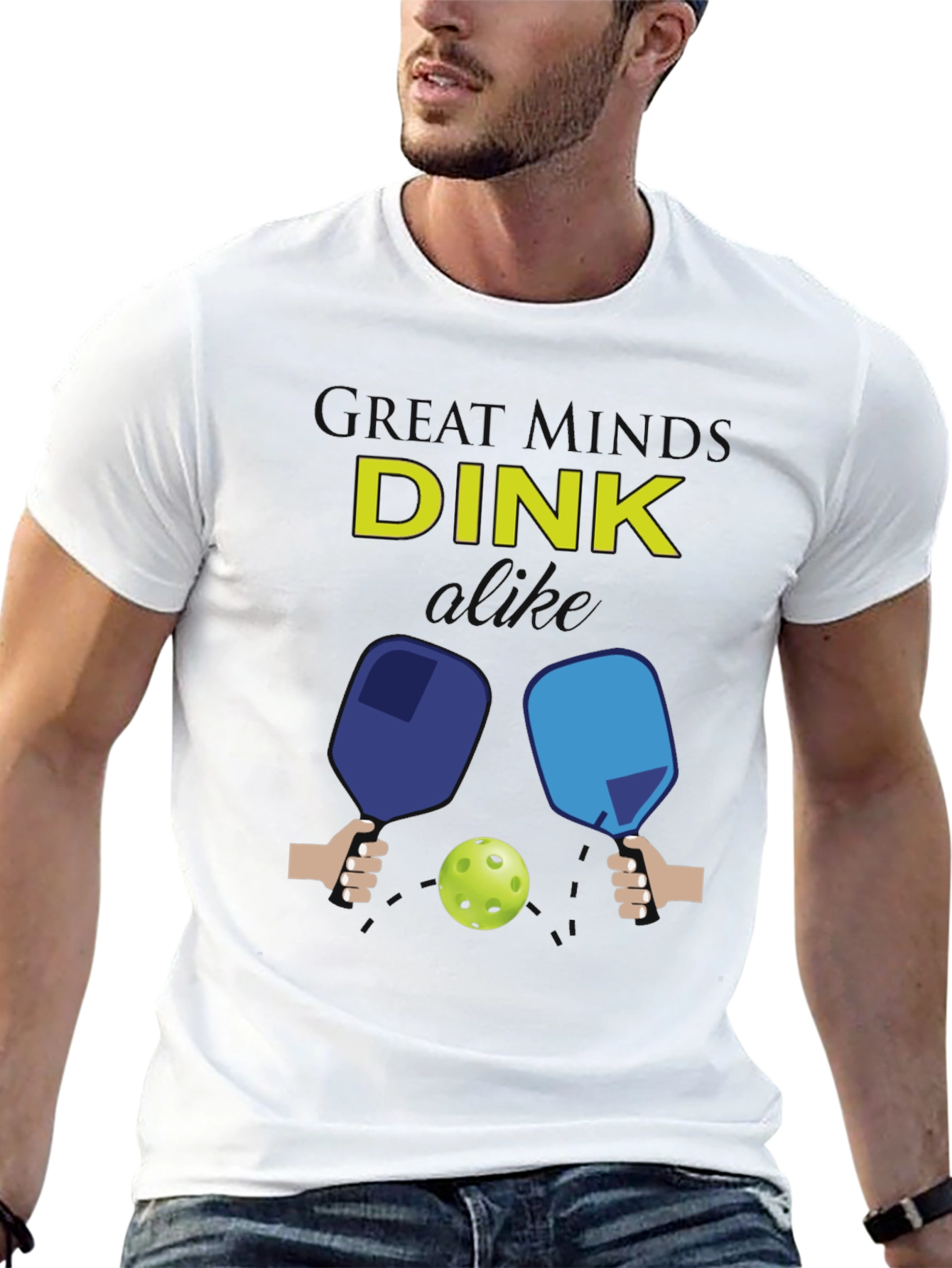 Funny Pickleball T-Shirt - Great Minds DINK Alike