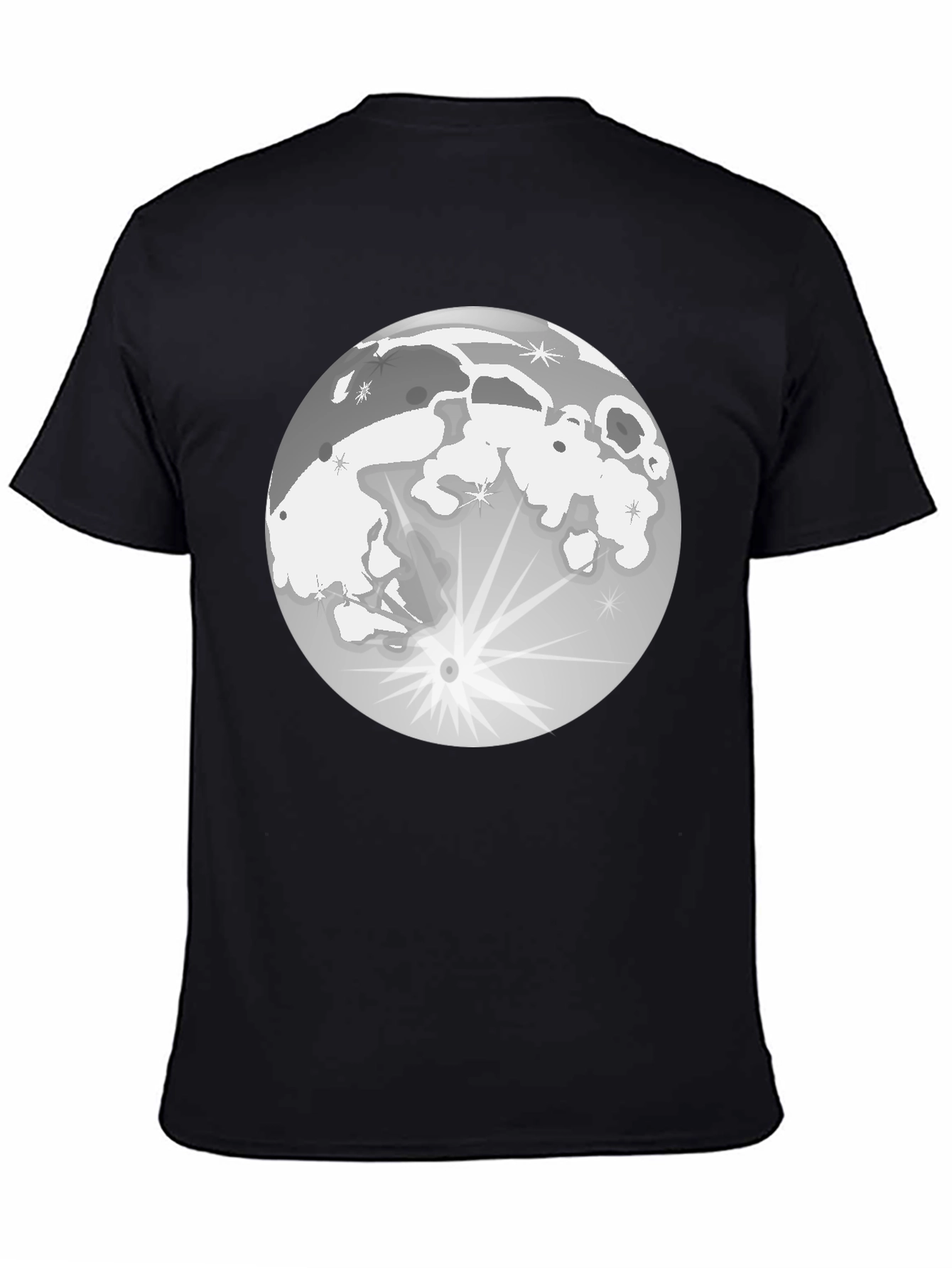 Lunar Eclipse Graphic T-Shirt - Black Cotton