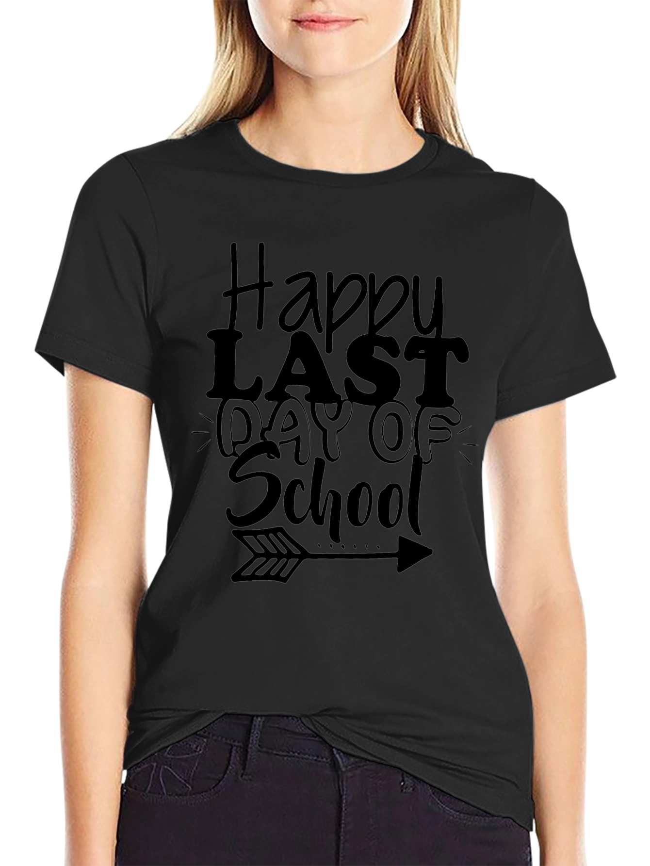 Happy Last Day of School Graphic Tee - Black