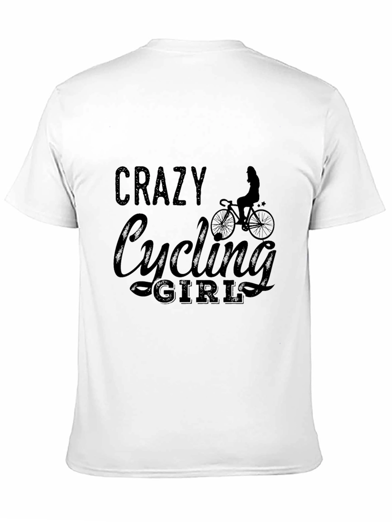 Crazy Cycling Girl Black T-Shirt