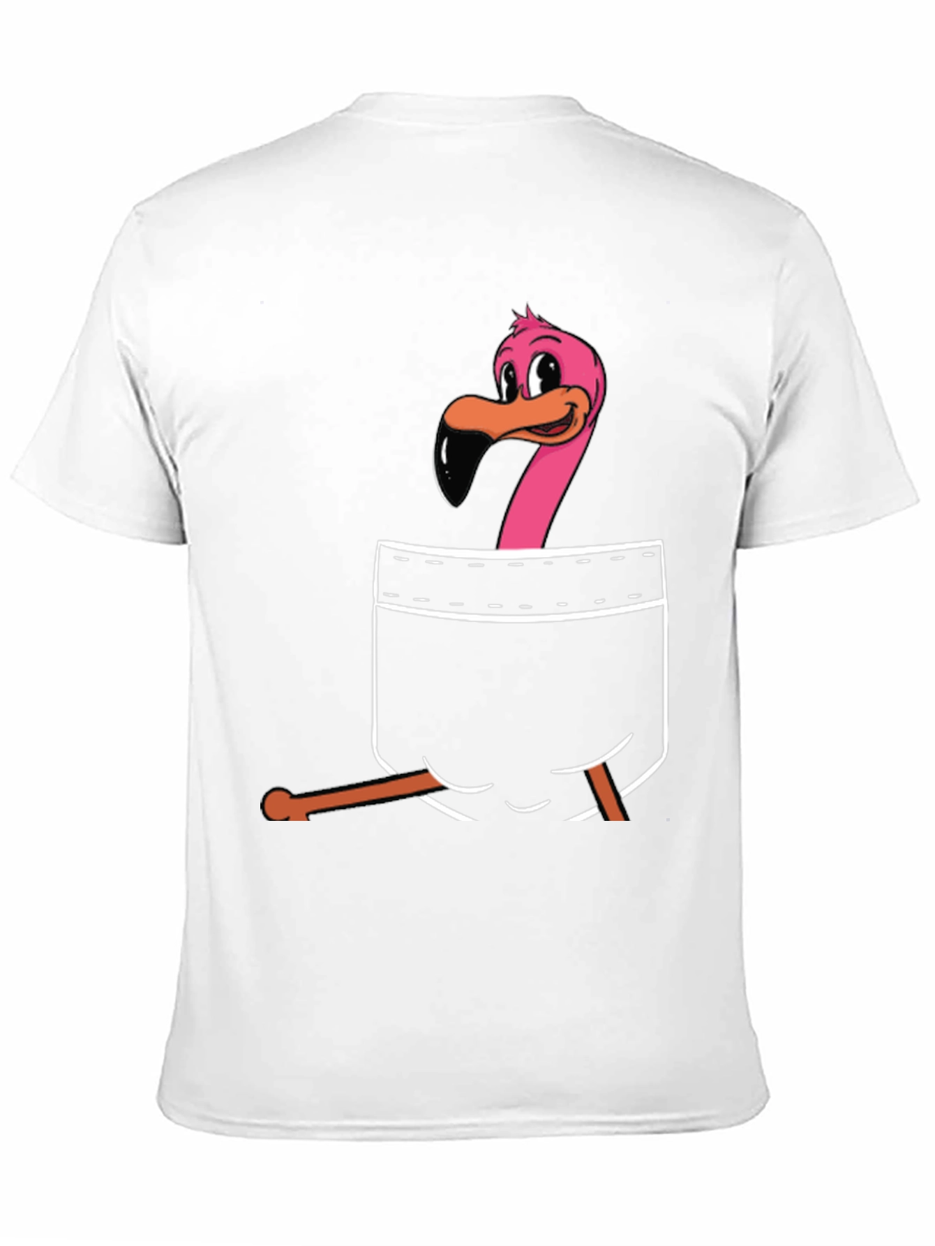 Flamingo Pocket Graphic T-Shirt - Black