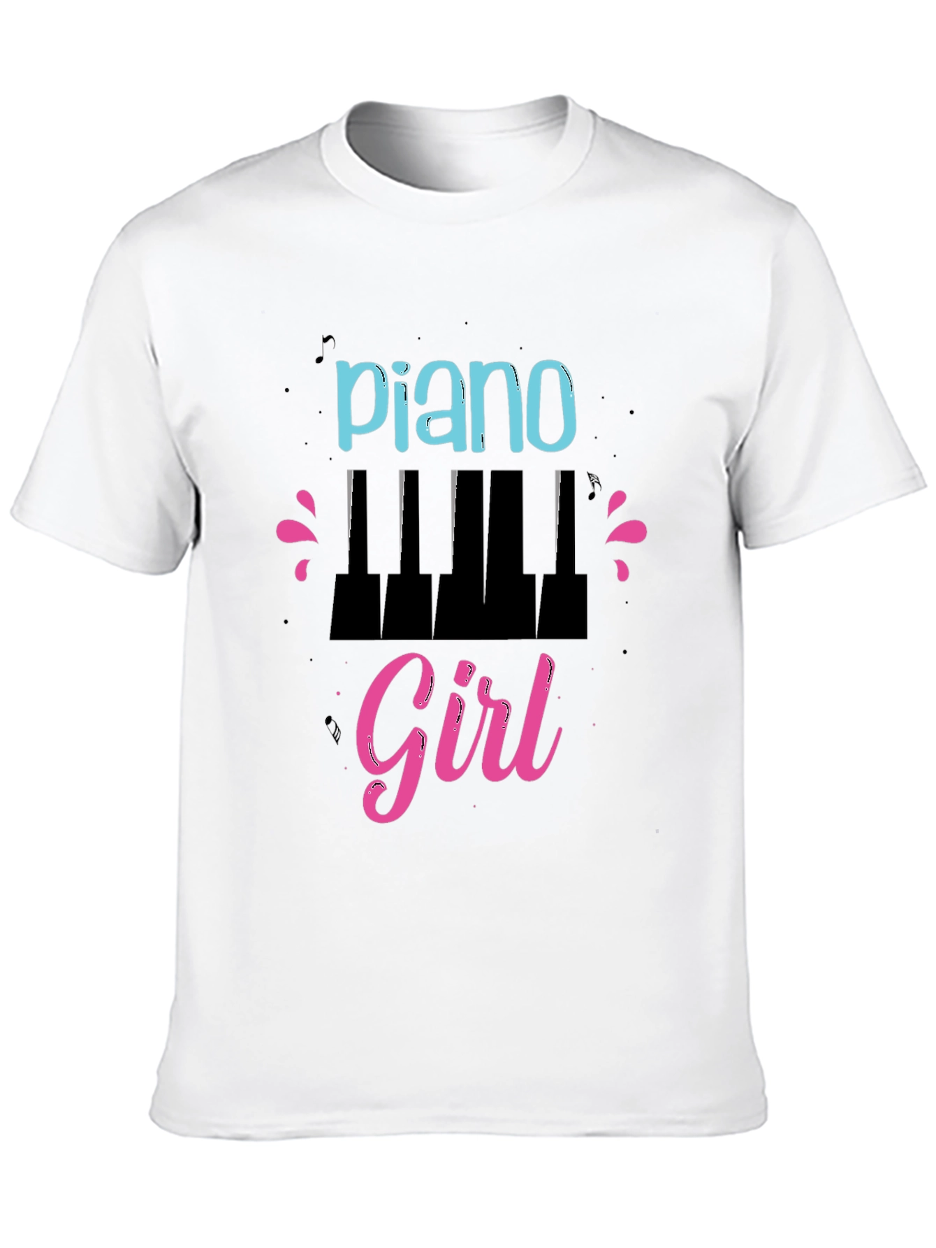 Piano Girl Graphic T-Shirt - Stylish Music Lover Tee