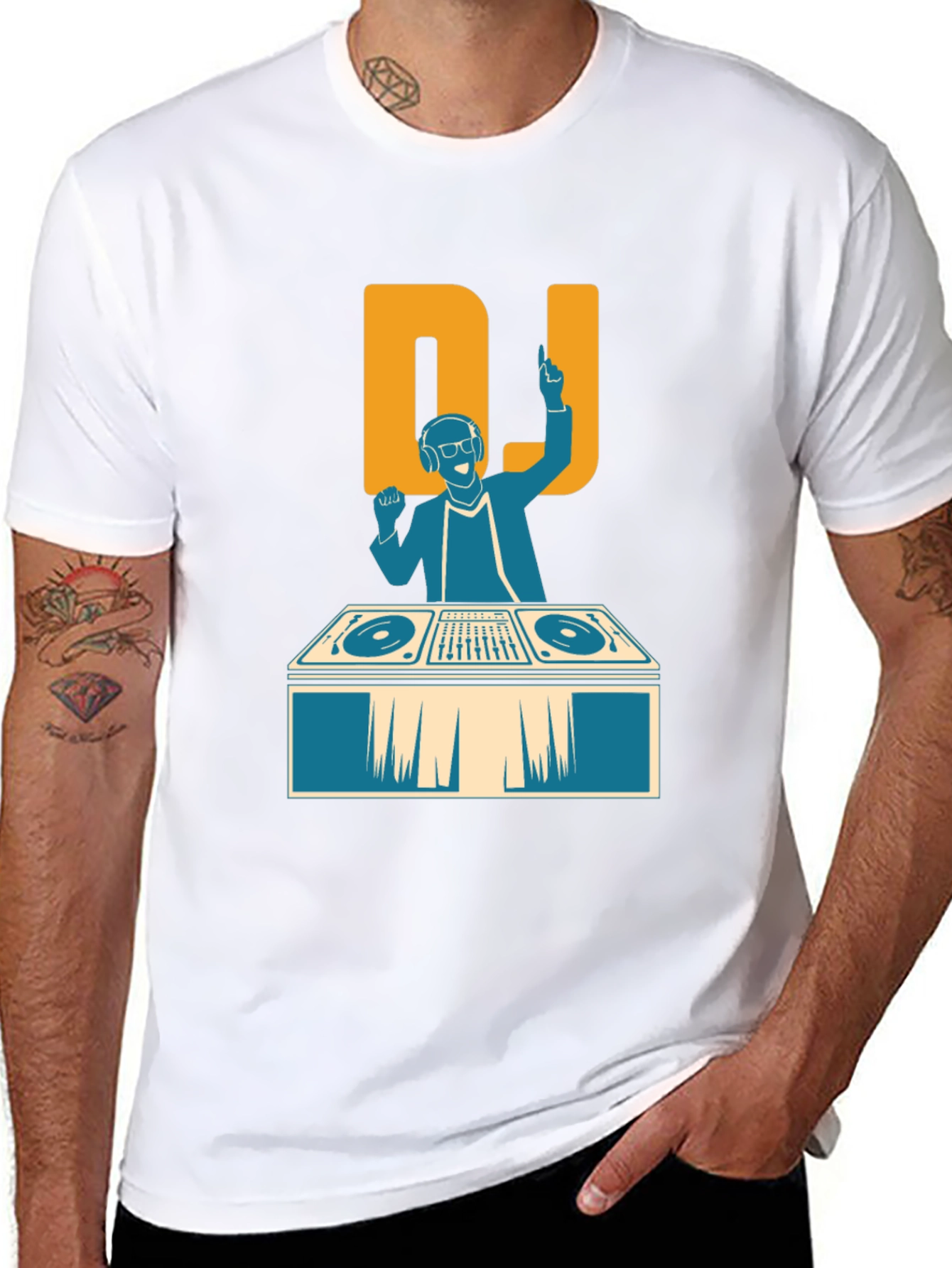 DJ Graphic Print T-Shirt - Black