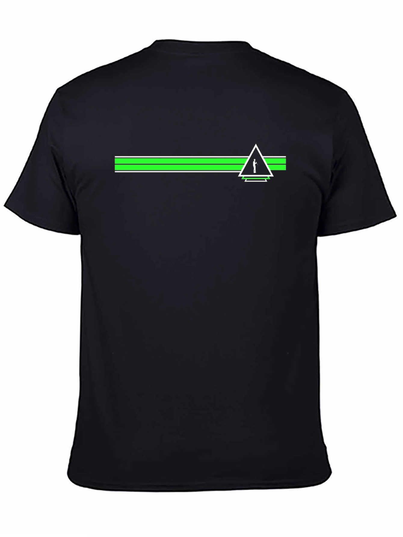 Modern Striped Graphic T-Shirt - Black
