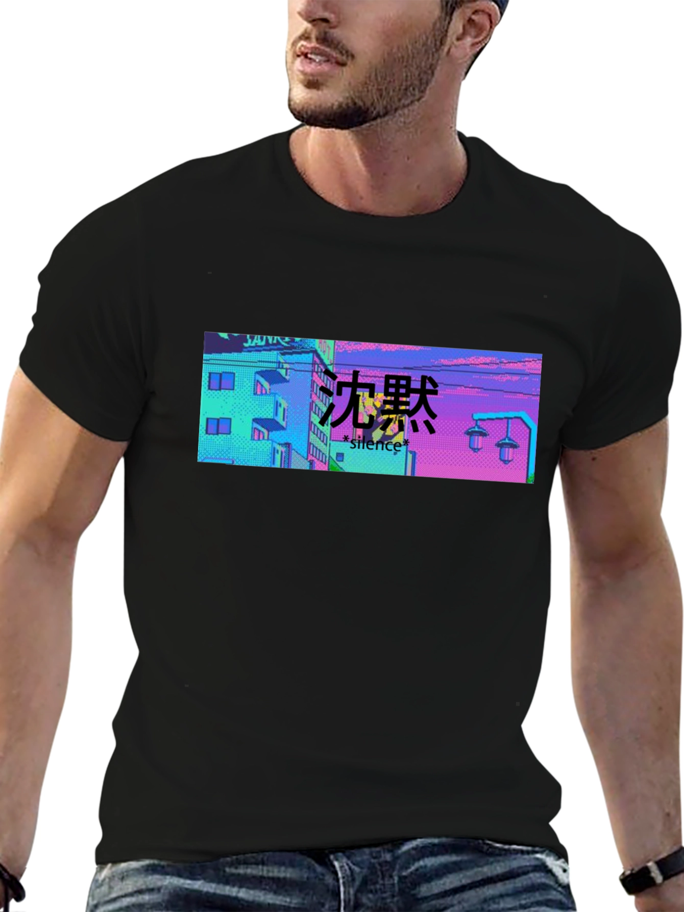 Vaporwave Aesthetic Black T-Shirt