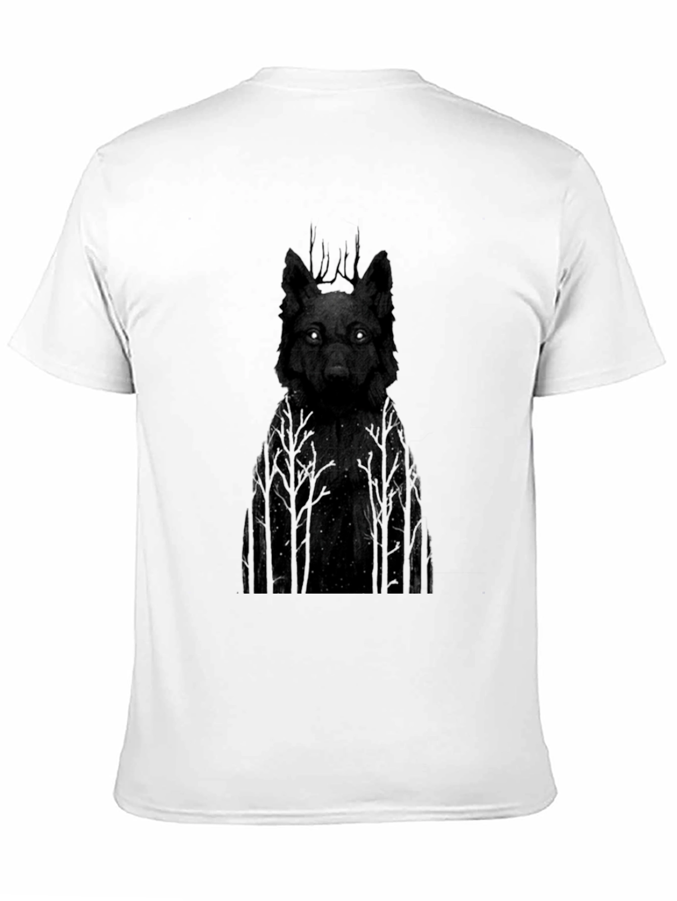Mens Black Wolf Graphic Tee