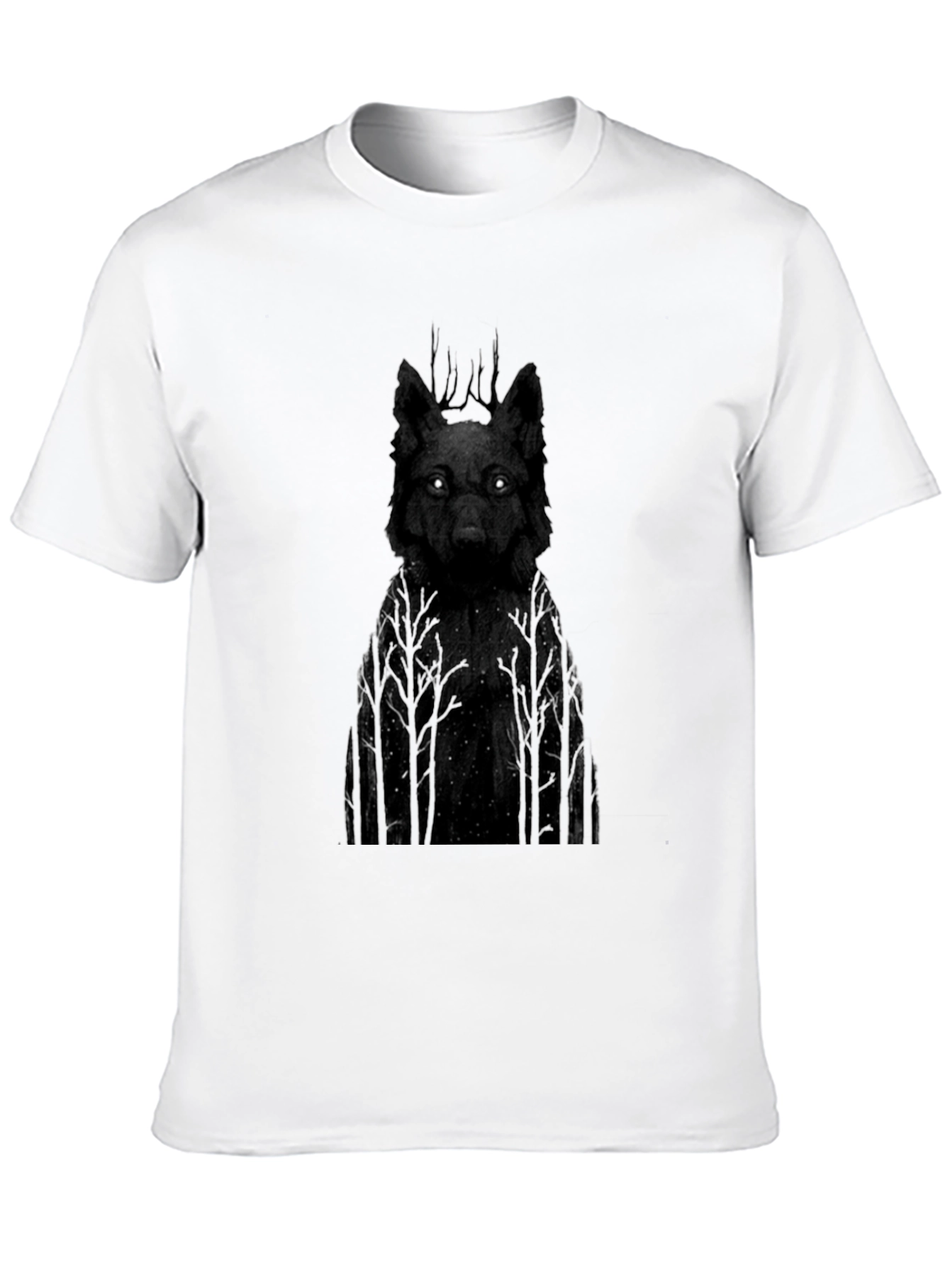 Mens Black Wolf Graphic Tee