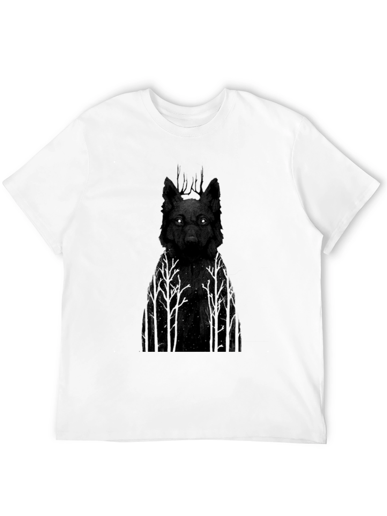 Mens Black Wolf Graphic Tee