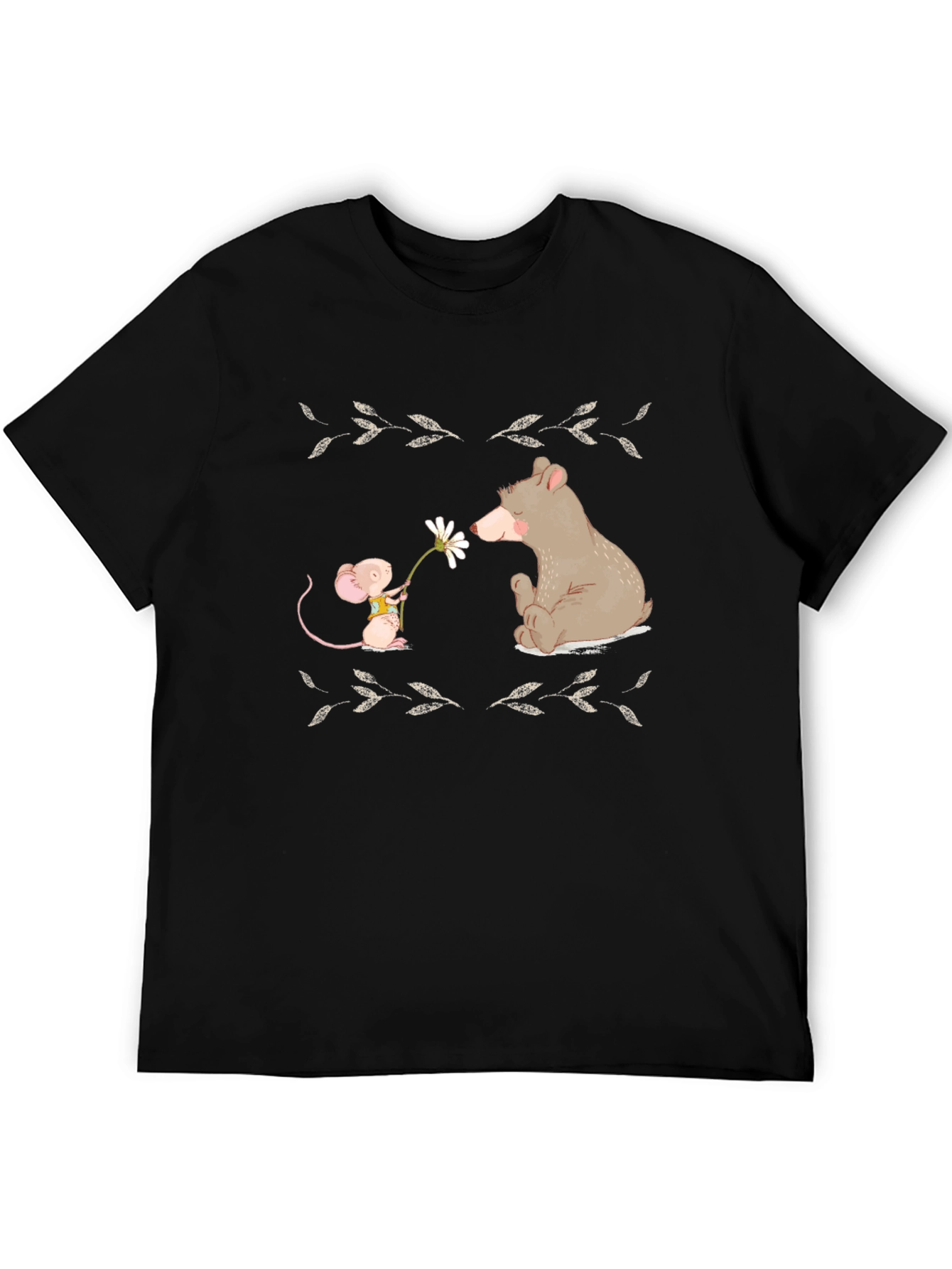Cute Bear & Mouse T-Shirt -  Nature Illustration Tee