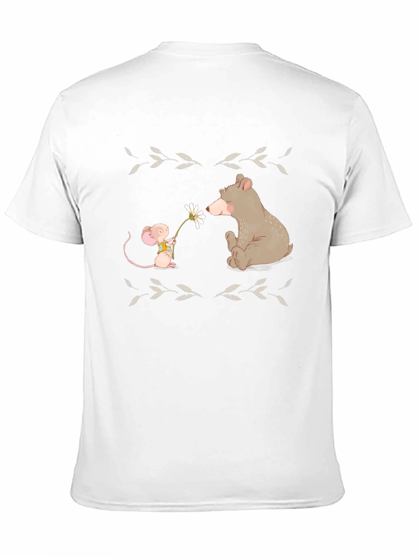 Cute Bear & Mouse T-Shirt -  Nature Illustration Tee