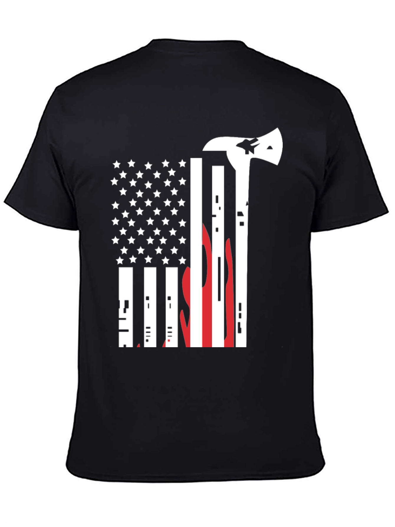 Firefighter Flag Axe Graphic Tee