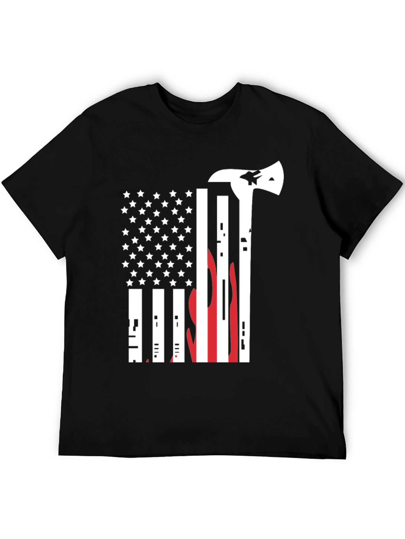 Firefighter Flag Axe Graphic Tee