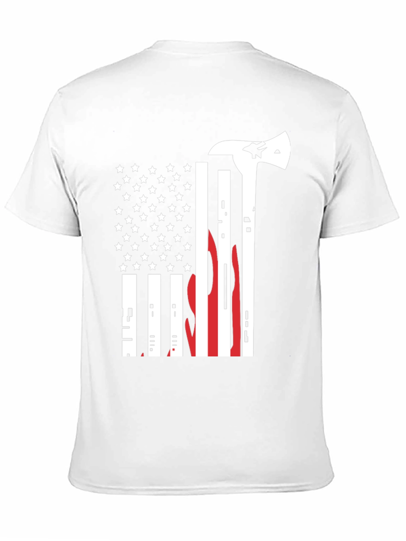 Firefighter Flag Axe Graphic Tee