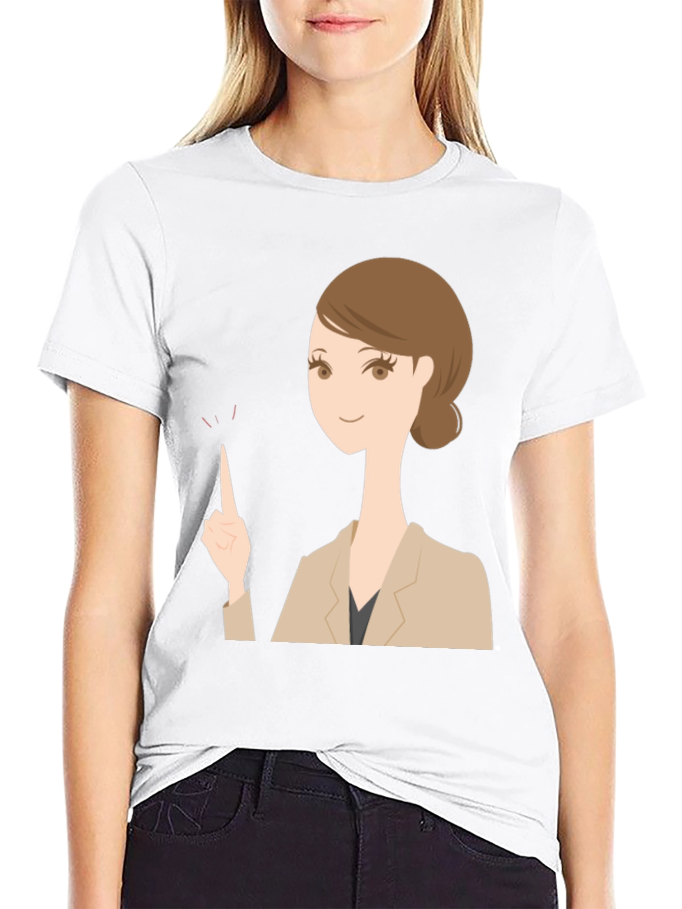 Woman Pointing T-Shirt - Black Graphic Tee