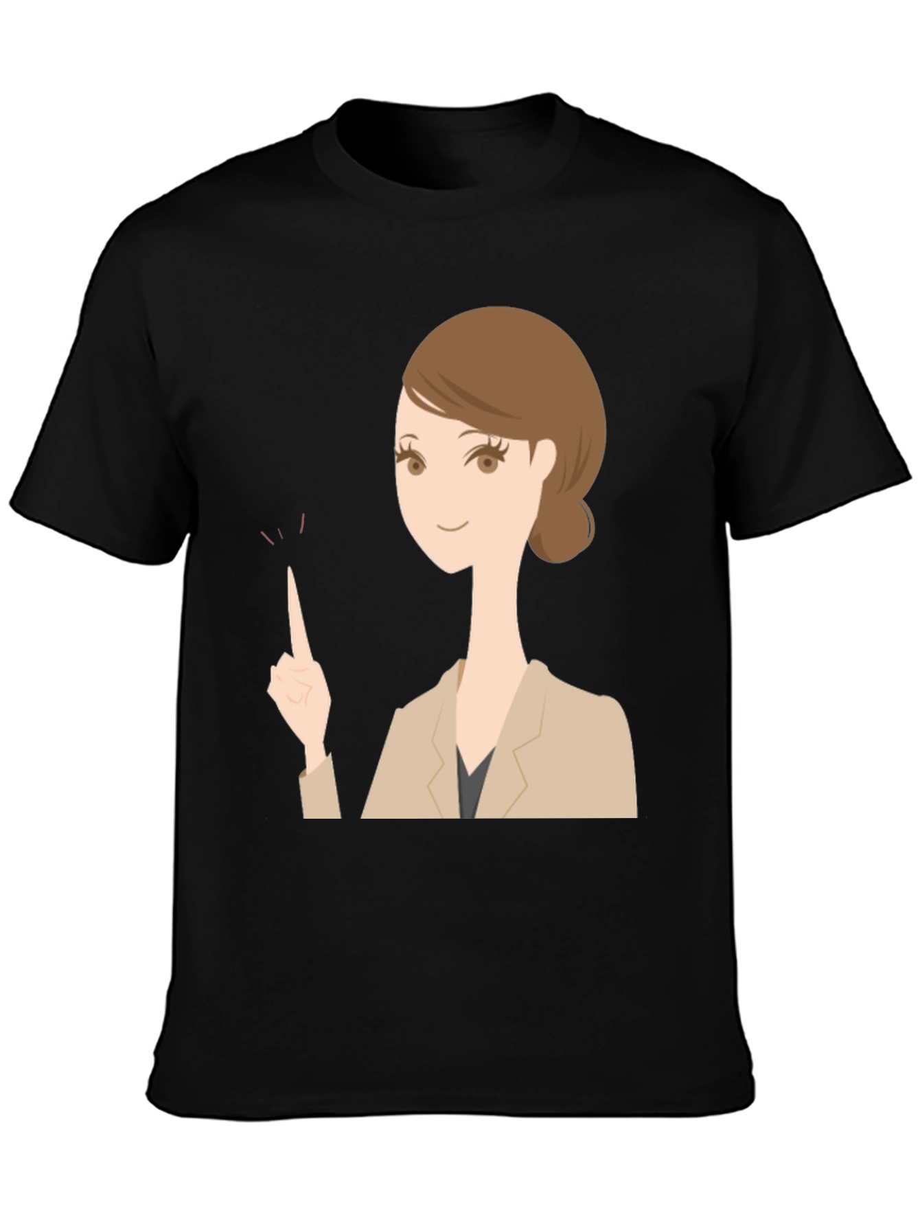 Woman Pointing T-Shirt - Black Graphic Tee