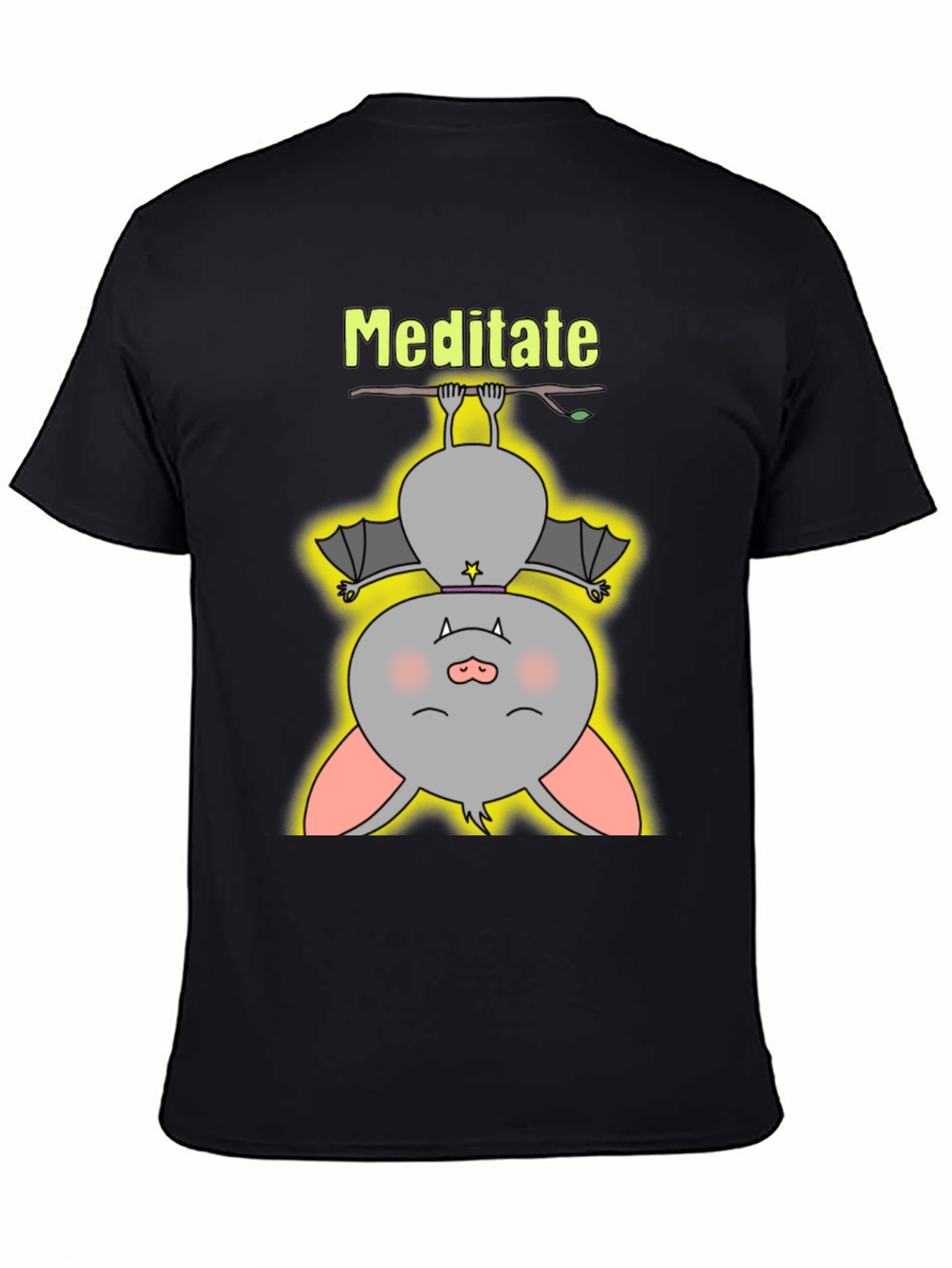 Meditate Bat Graphic Tee - Relaxed Fit