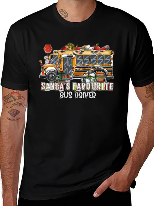 Santas Favorite Bus Driver T-Shirt Christmas