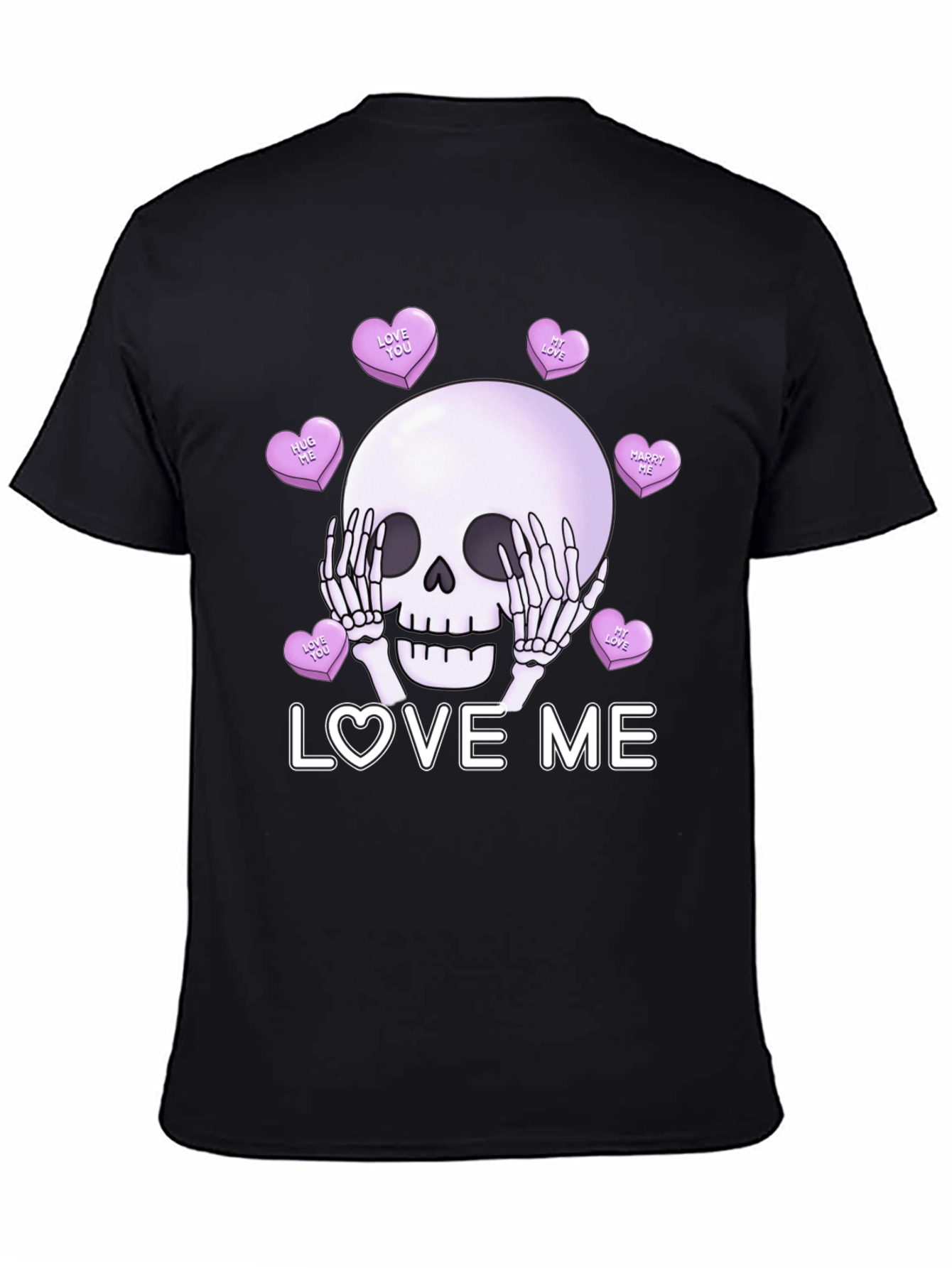 Love Me Skull Tee - Valentines Day Skeleton Shirt