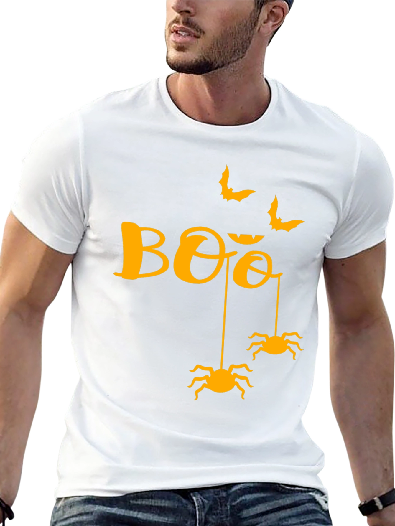 Halloween Boo Spiders & Bats Graphic Tee