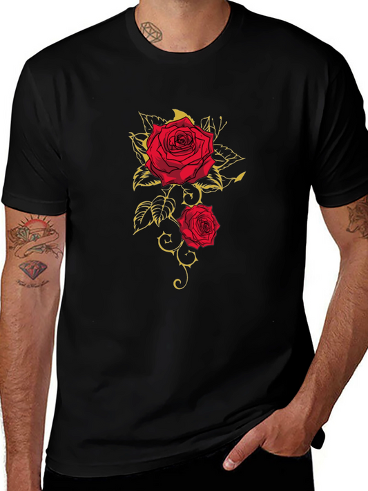 Rose Graphic T-Shirt - Classic Black Tee