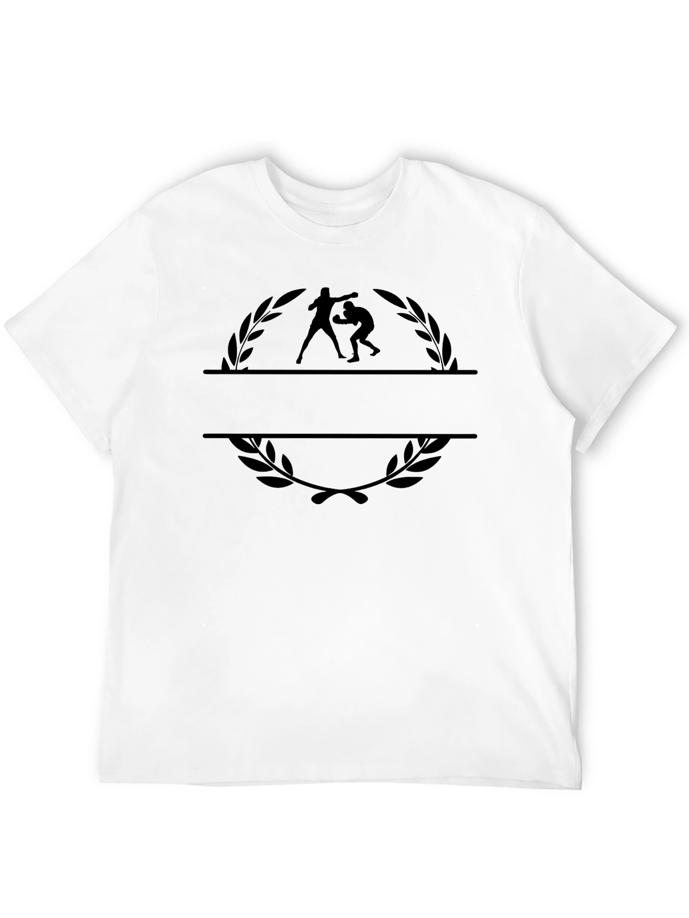Wrestling Graphic Print Black T-Shirt