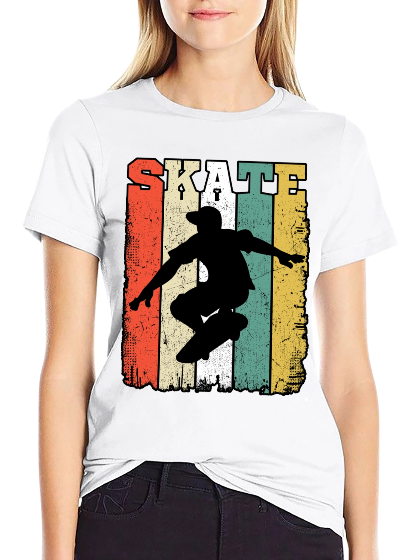 Retro Skate T-Shirt - Classic Skateboarder Design