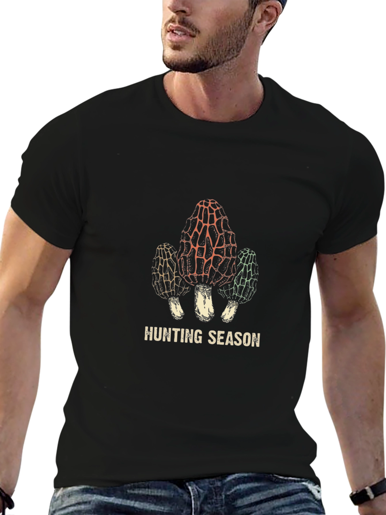 Hunting Season Morel Mushroom Graphic T-Shirt