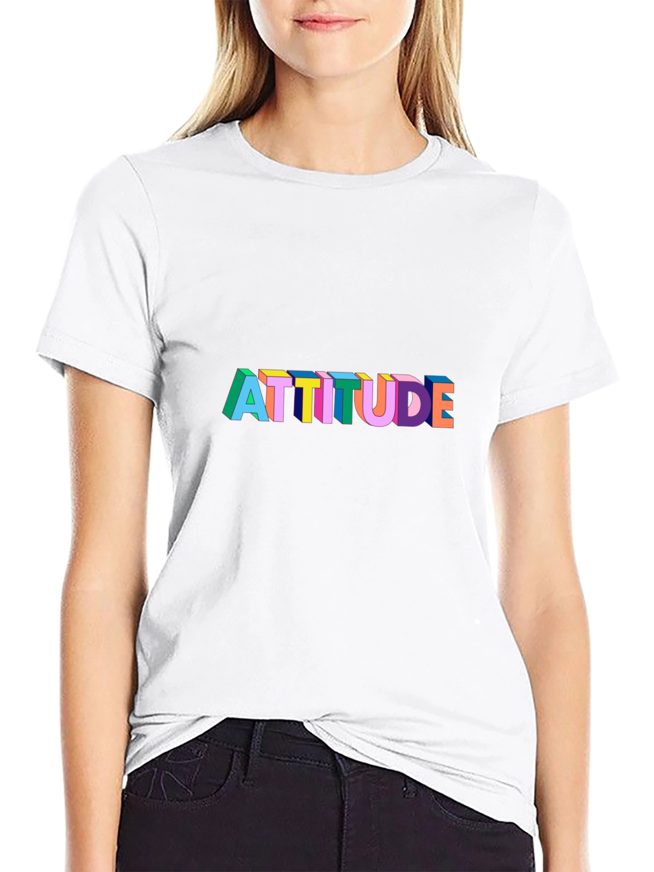 Attitude Graphic Print Black T-Shirt