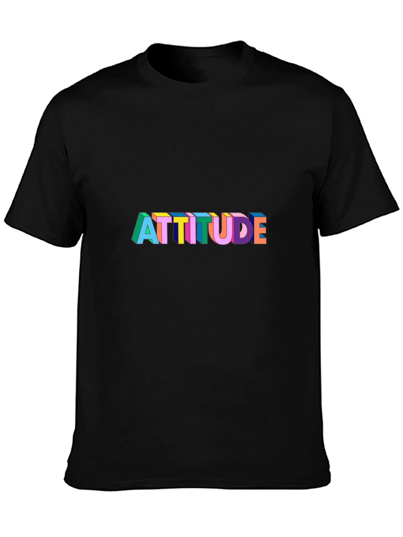 Attitude Graphic Print Black T-Shirt