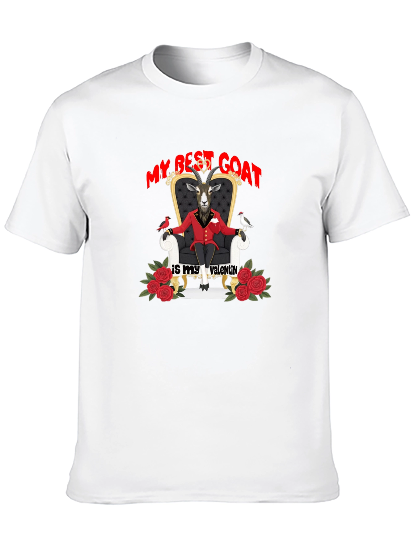 My Best Goat Is My Valentine Black T-Shirt