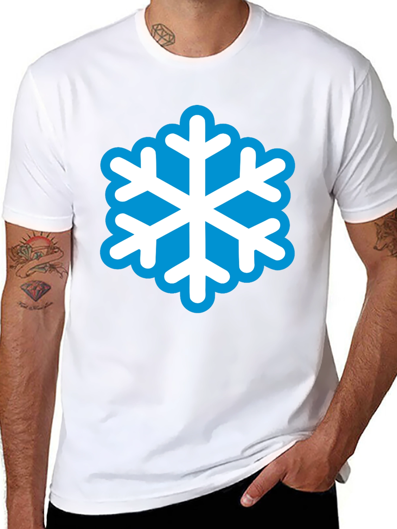 Snowflake Graphic Black T-Shirt