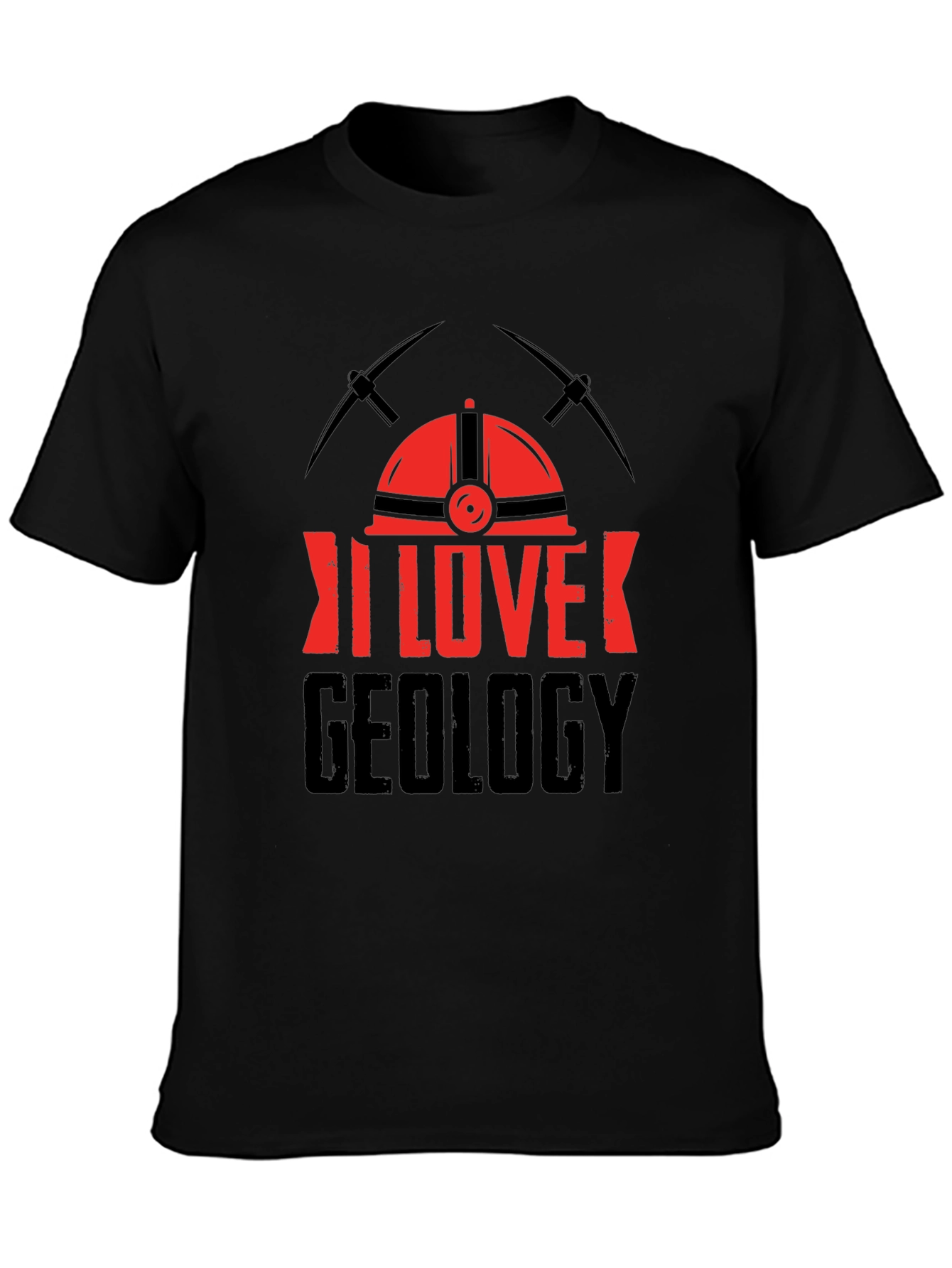 I Love Geology T-Shirt - Miners Helmet Design