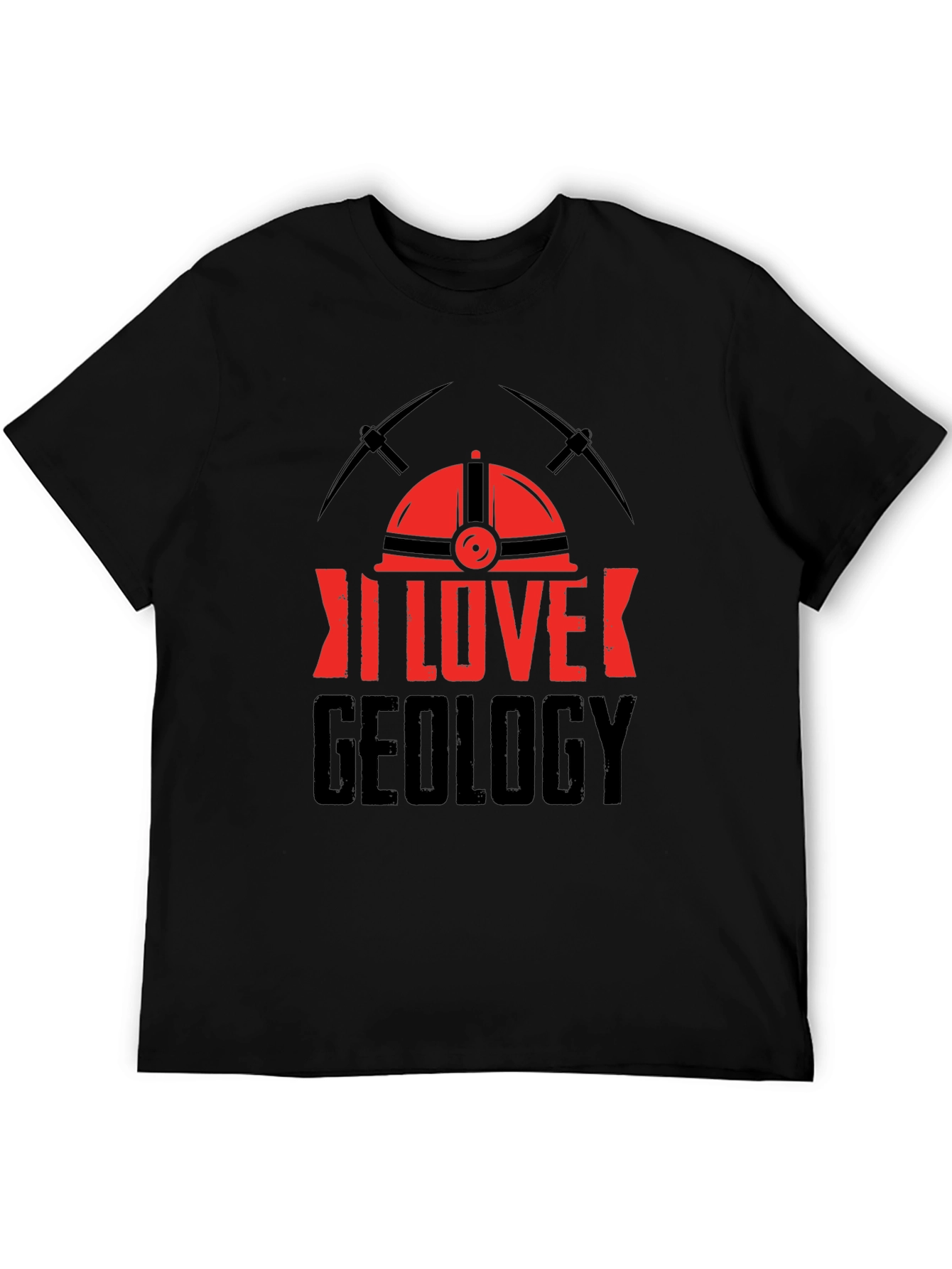 I Love Geology T-Shirt - Miners Helmet Design