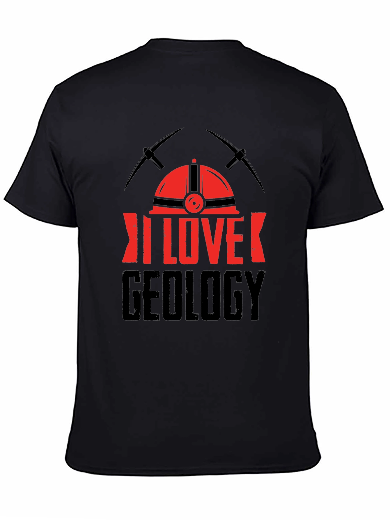 I Love Geology T-Shirt - Miners Helmet Design