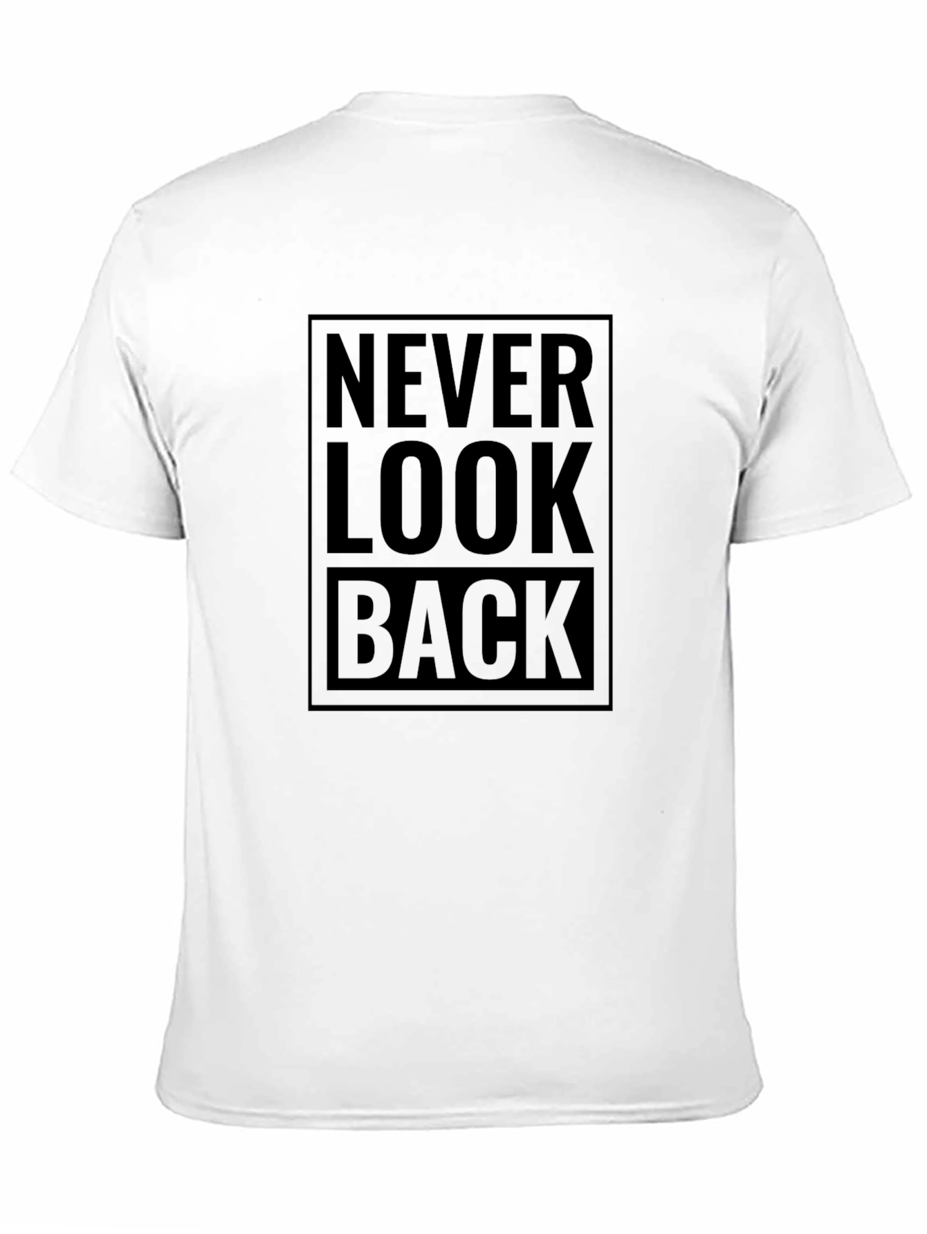 Never Look Back Black Graphic T-Shirt