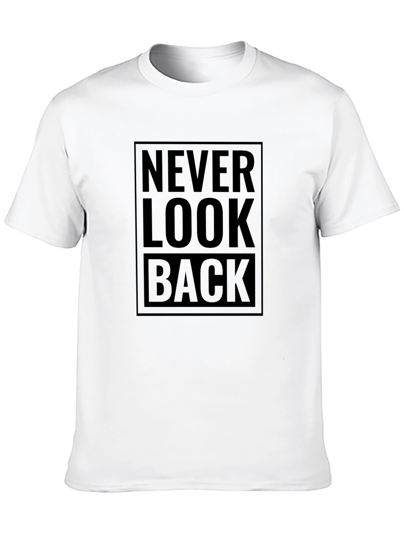Never Look Back Black Graphic T-Shirt