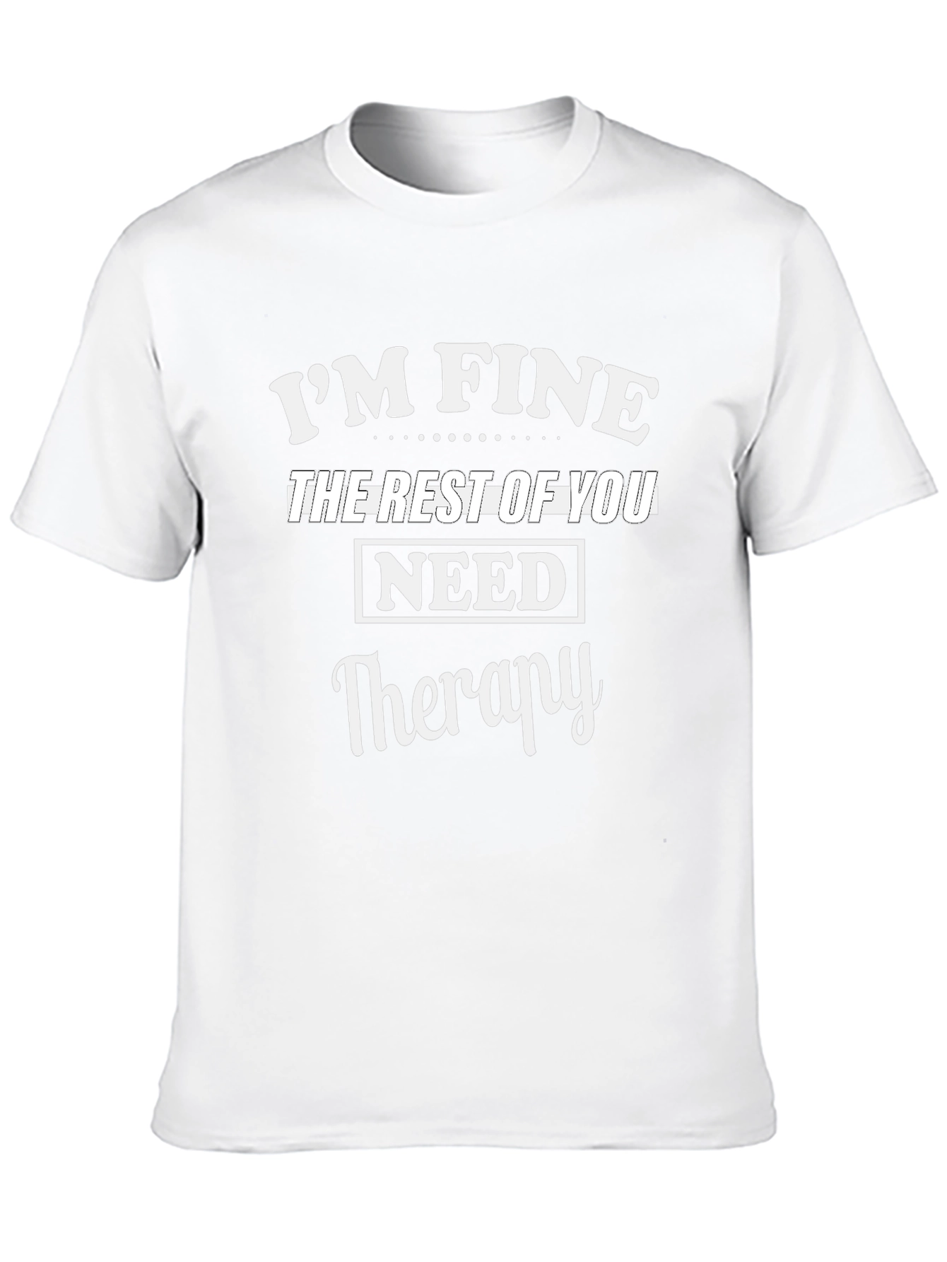 Im Fine You Need Therapy Black Cotton T-Shirt