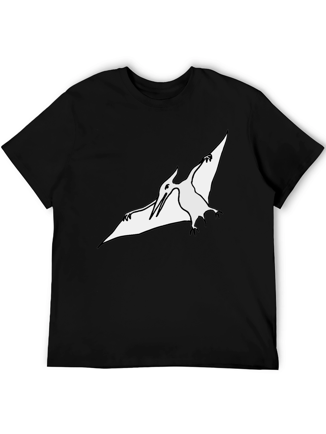 Pterodactyl Graphic Tee - Black Cotton T-Shirt