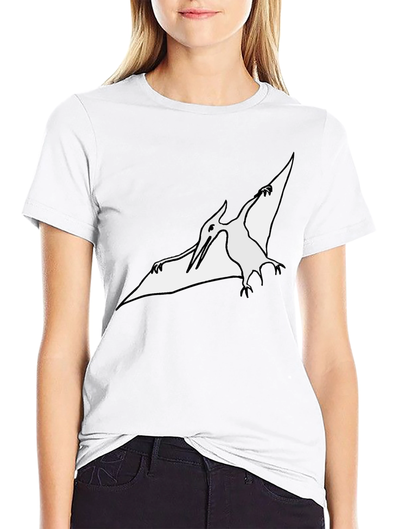 Pterodactyl Graphic Tee - Black Cotton T-Shirt