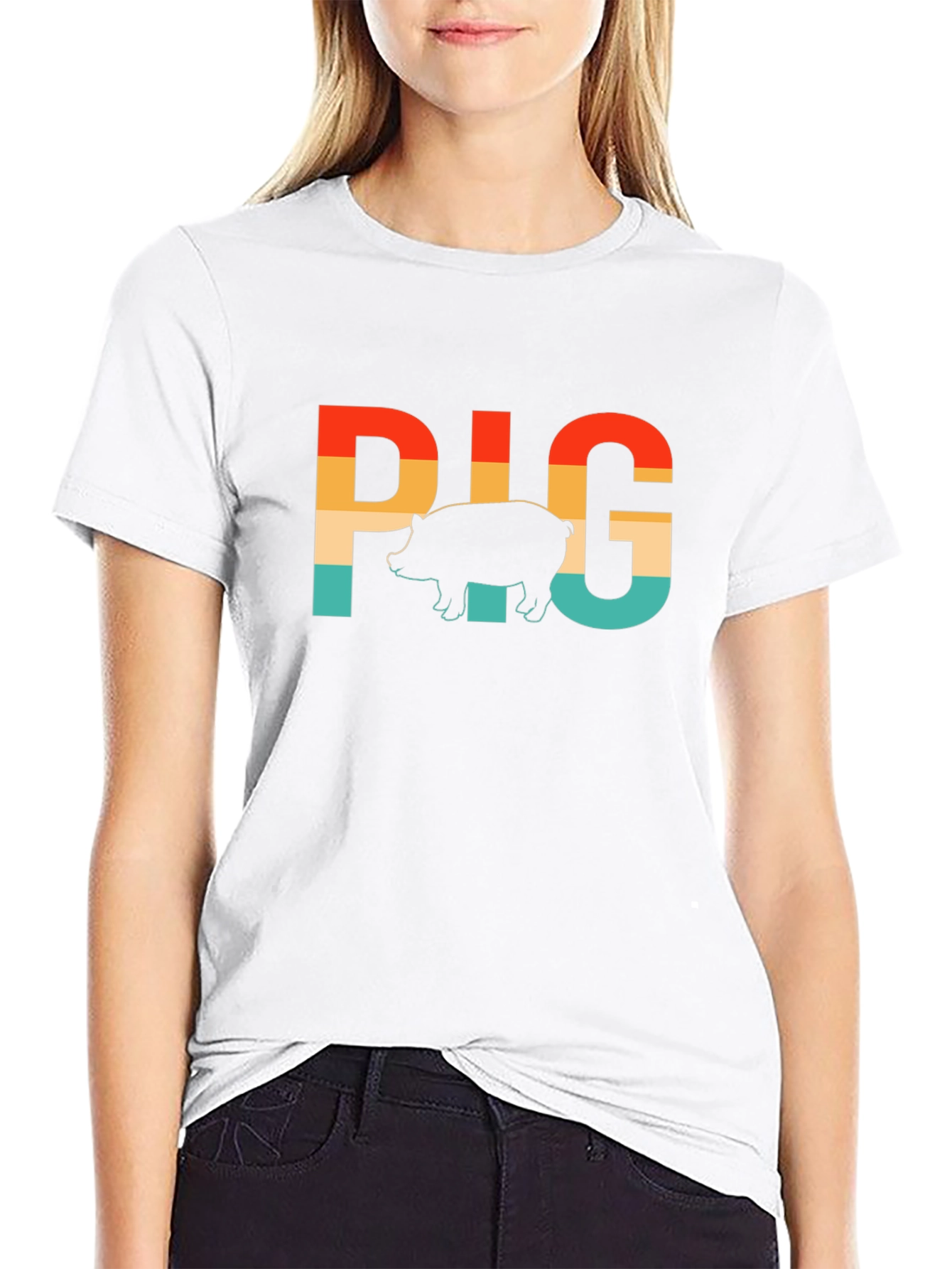 Retro Pig Graphic T-Shirt - Farm Animal Tee