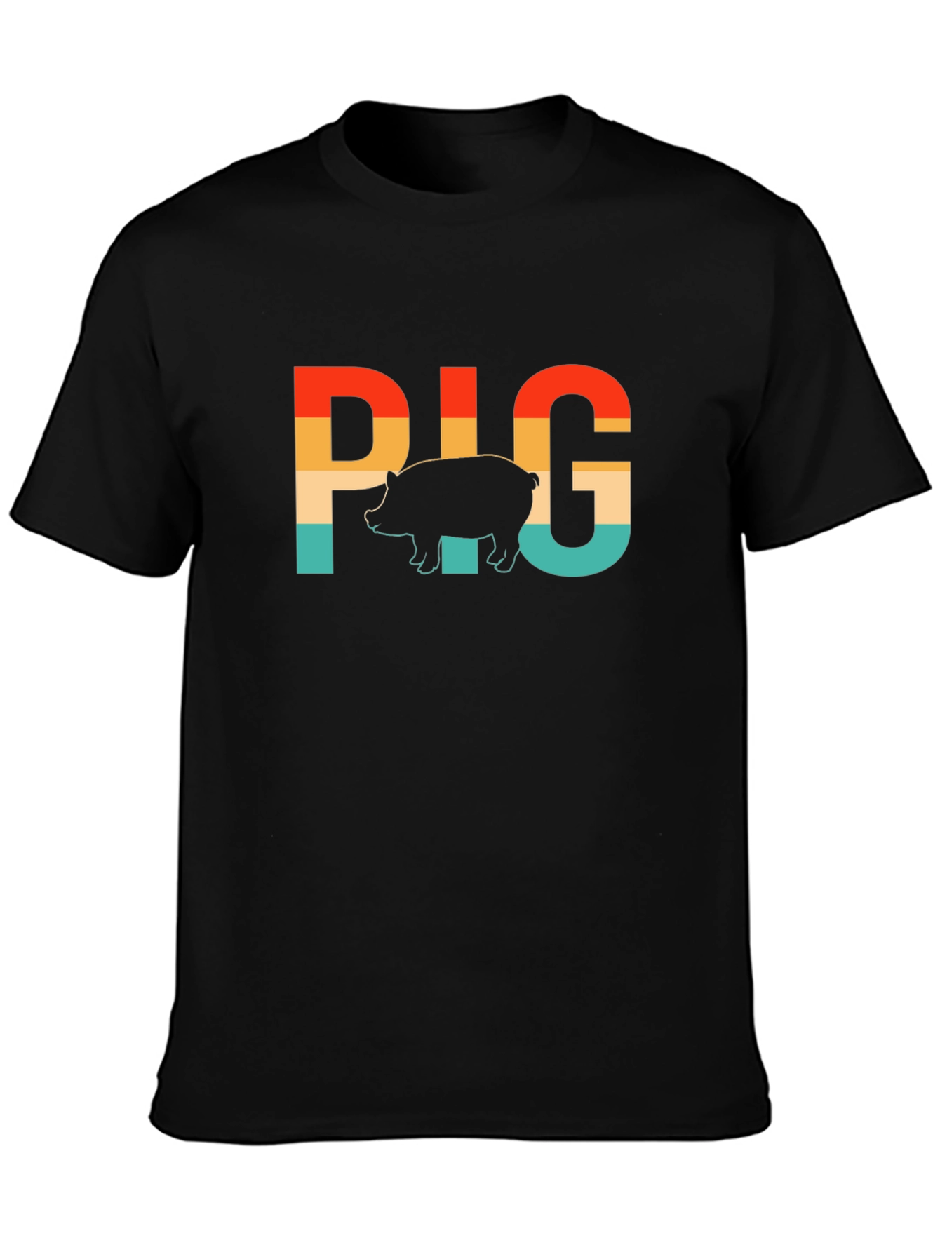 Retro Pig Graphic T-Shirt - Farm Animal Tee