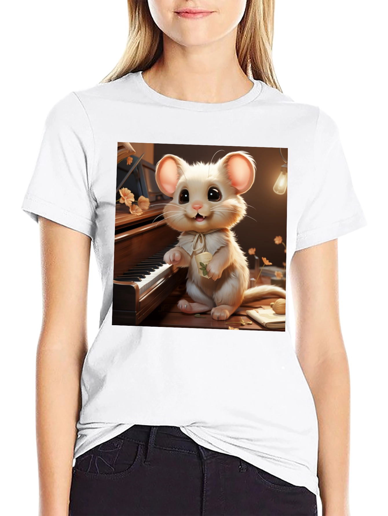 Cute Mouse Musician T-Shirt